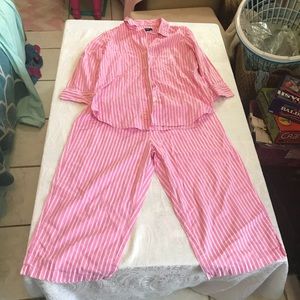 Ralph Lauren Chaps pink striped pajamas